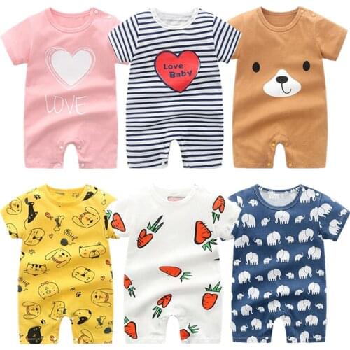 Baby Cotton rompers for Boys And Girls newborn baby girl clothes Summer Short Sleeve Pajamas Toddler Costume boy Jumpsuit 2020