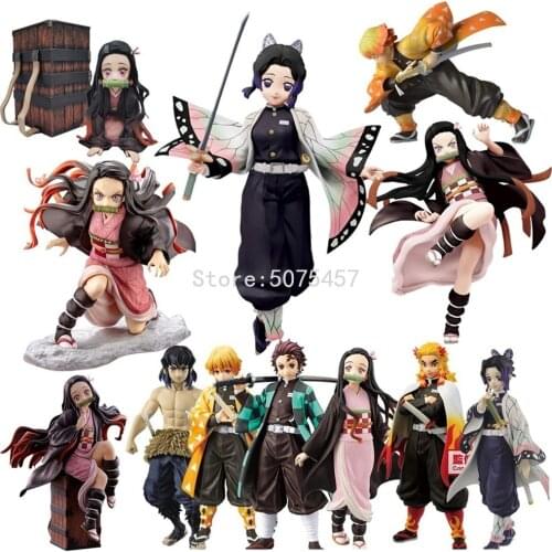 15cm Demon Slayer Anime Figure Kisatsutai Agatsuma Zenitsu Action Figure Kamado Tanjirou Figure Kamado Nezuko Figurine Model Toy