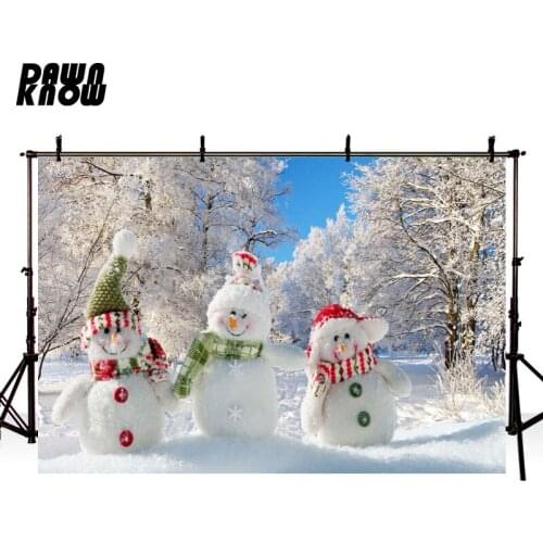 DAWNKNOW Merry Christmas Winter Wonderland Photography Background Backdrops Snowman Celebrate Photocall Photo Studio lv1179