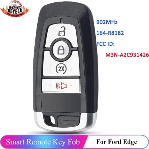 KEYECU 4 Button M3N-A2C931426 902MHz for Ford Edge 2017 2018 2019 2020 Ranger 2019 2020 Smart Remote Car Key Fob 164-R8182
