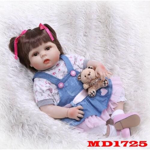 Bebe doll com corpo de silicone menina 22"55cm girl doll toys full silicone reborn baby doll for child birthday gift can bathe