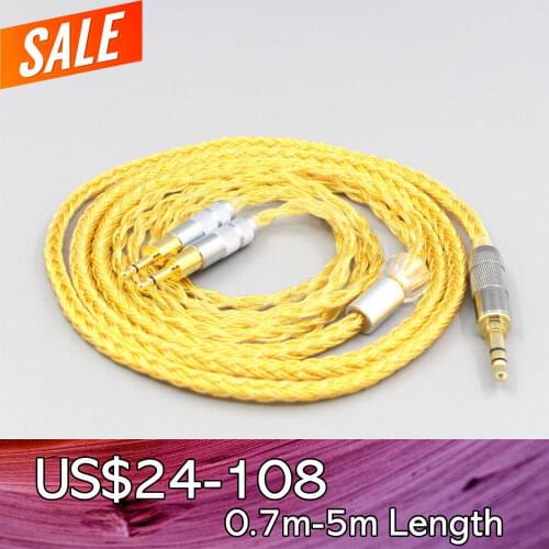 LN007387 16 Core OCC Gold Plated Braided Earphone Cable For Sennheiser HD700 Headphone 2.5mm pin