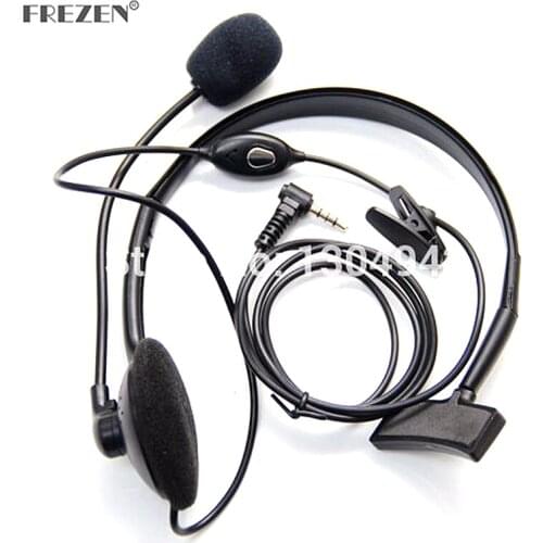 Overhead Earpiece Headset Boom Mic Microphone Noise Cancelling for Yaesu Vertex Radio 1pin 3.5mm