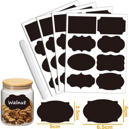 Chalkboard Label Sticker for Jars Storage Bins Spice Bottles Waterproof Erasable Reusable Sticker Kitchen Food Containers Labels