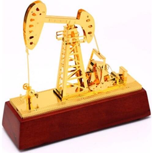 Ground oil machine metal oilfield oil extractor pumping unit model metal crafts engineering building decoration gift