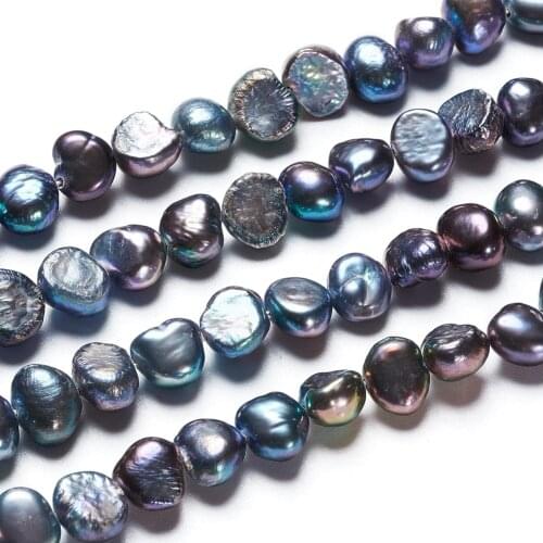 About 30pcs/strand Natural Baroque Pearl Keshi Beads Cultured Freshwater Nuggets Pearl Beads for Jewelry Making DIY Bracelet