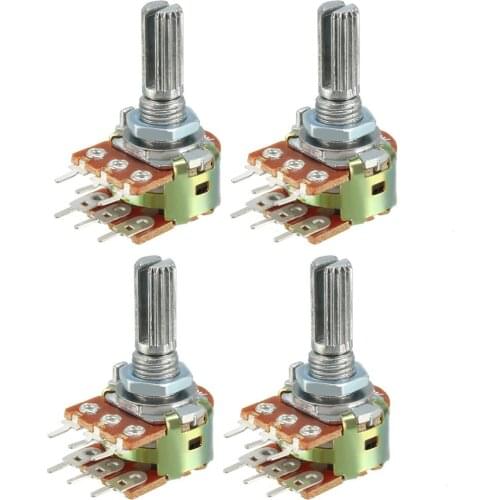 Uxcell WH148 1K Ohm Variable Resistors Dual Turn Rotary Carbon Film Taper Potentiometer 6 Pin 4pcs