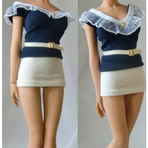 1:6 scale sexy girl woman shaped T-shirt and skirt models for 12 inches female lady bodies action figures clothing set unit