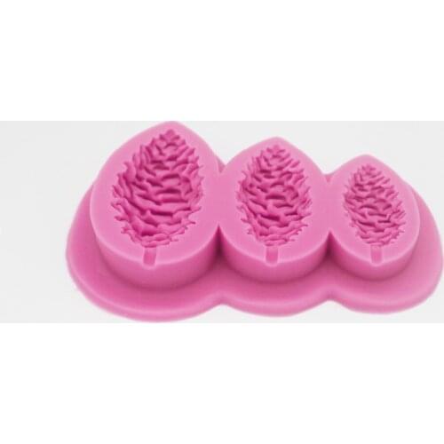 3 Linked Pinecone Silicone Mold Fold Chocolate Mold Lace Mold Cake Decorative Mold P900