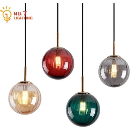 Nordic Postmodern Simple Colorful Water Wave Glass Ball Pendant Lights Living/dining Room Restaurant Bar Bedroom Bedside Studio