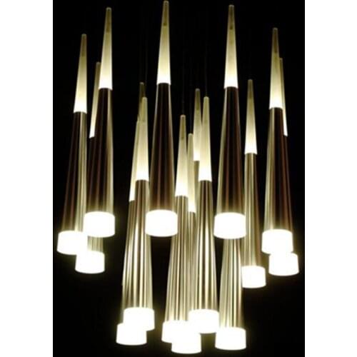 Modern Ceiling Lights Fashion Luxury Home Dining Living Room Stairs Decoration LED Ceiling lamp Cone tube Spiral Hanging light