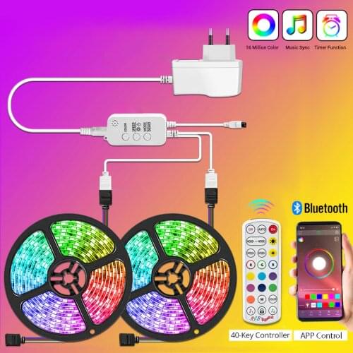 Bluetooth Led Strip Light RGB 5M LED Light Tape DC12V SMD 5050 Waterproof LED Light 10M 20M Diode Ribbon Flexible with Remote