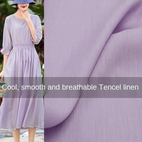 Linen thin high-end tencel linen solid color linen dress pants cotton linen fabric sewing fabric factory shop not out of stock