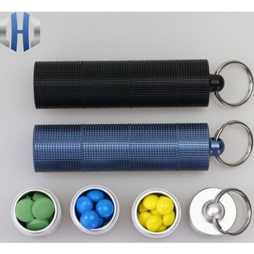 Aluminum Alloy Waterproof Canister Medicine Seal Capsule Emergency Bottle Outdoor EDC Tool Multilayer Waterproof Bottle