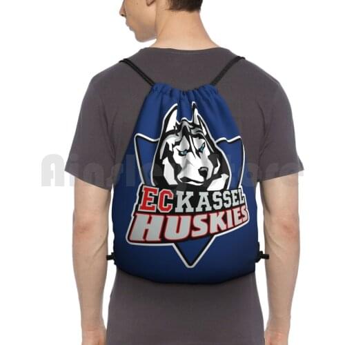 Kassel Huskies Backpack Drawstring Bags Gym Bag Waterproof Team Club Play Game Sport Deutsche Eishockey Liga Germany
