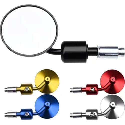 Motorcycle Universal Aluminum Rear View 3" Handle Bar End 7/8" Mirrors for Kawasaki Yamaha Honda Suzuki Motorcycle Chopper