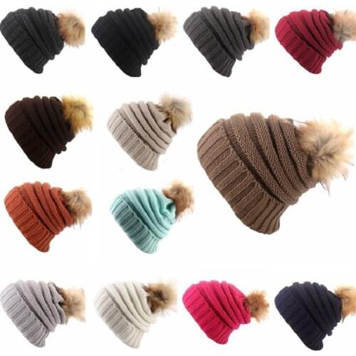 2019 Korean Winter Womens Hat high quality brushed ball thickened wool hat outdoor knitted hat female winter hats
