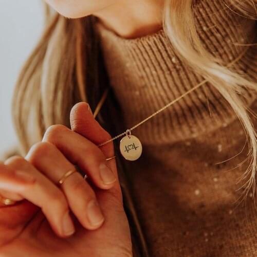 JUJIE Engrave Multipattern Stainless Steel Necklace For Women 2020 Girl Trendy Firend Necklace Custom Made Jewelry Dropshipping