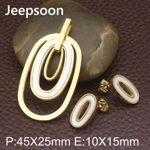 2 colors New Styles Stainless steel jewelry pendants and Earrings Set For Women Gift SEWFBICA