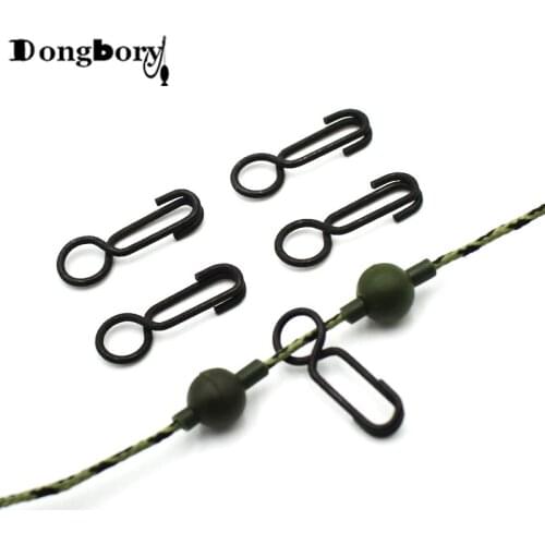 20PCS Carp Fishing Rig Ring Clips Hooklink Clip Klip Round eye hawaii snap helicopter rig set up Fishing Rigs Swivels Tackle