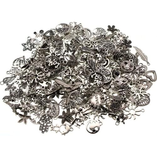 30pcs/lot Random Mix Vintage Silver Charms Pendant Dangle Metal Jewelry Findings fit Pendants for DIY Handmade Jewelry making
