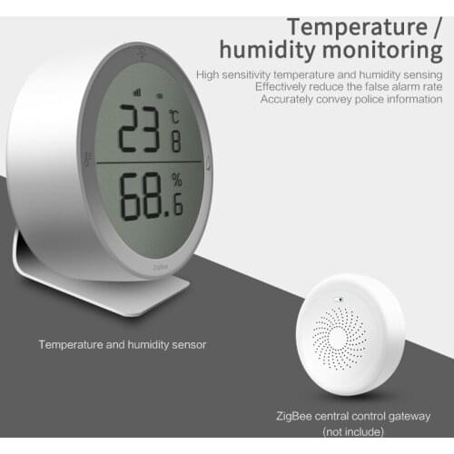 Smart Home LCD Screen Display Temperature Sensor TuYa / Smart Life APP Zigbee Smart ZigBee3.0 Temperature And Humidity Sensor