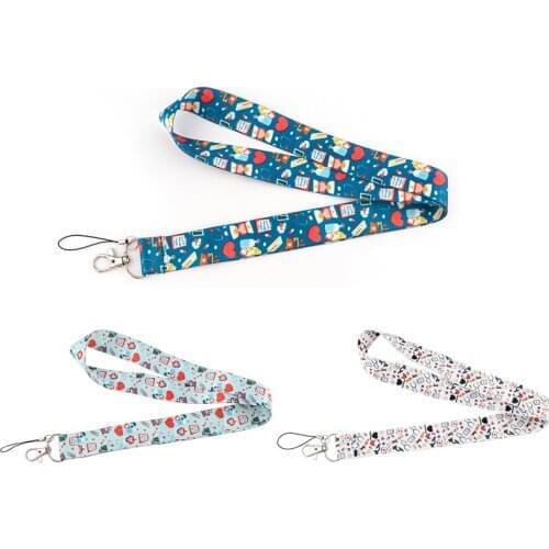 J2897 Critical Care Anaesthetics ICU Medical Mobile Phone Neck Strap Removable Buckle Lanyard for Doctor Nurse Keychain Rope