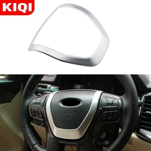 KIQI 1Piece ABS Car Steering Wheel Decoration Cover Trim Sticker Fit for Ford Ranger 2015 2016 2017 2018 2019 Accessories