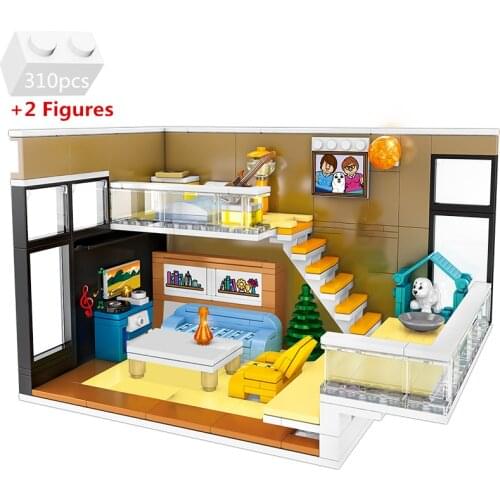 Creator Nordic House Model Building Blocks City Street View Restaurant Figures DIY Kit Bricks Kids Toys For Children Girls Gifts