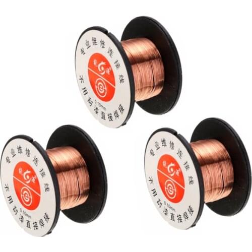 3pcs/Set 0.1mm Copper Soldering Solder PPA Link Jumper Wire Maintenance Jump Line Enamelled Repair Reel Welding Wire