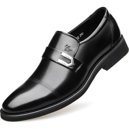 2020 New Mens Quality Genuine Leather Shoes Crocodile pattern Shoes Size 37-44 Black Soft Man Top Real Business Leather Shoes