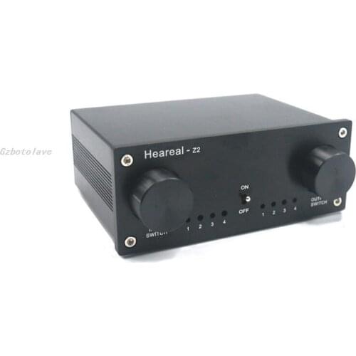 DC 12V 4 Input 4 Output Lossless audio switcher HiFi audio signal transfer Switch Splitter Selector