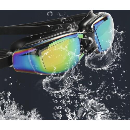 Professional Swimming Prescription Goggles Swimming Glasses With Earplugs Nose Clip Electroplate Waterproof Silicone Adluts