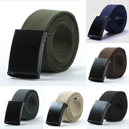 2019 Stylish Men Belt Casual Waist Canvas Belt Mens Boys Solid Color Long Belts Stretch Buckle Elastic Waistband Fashion