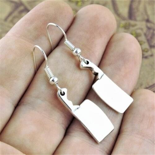 Meat Cleaver Earrings, Butchers Knife Jewelry, Gothic Gifts, Cult Classic Horror Fan, Alternative Style