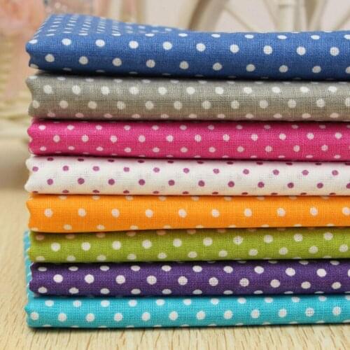 8Pcs/set 25x25cm Square Polka Dots Pattern Cotton Fabric Cloth For DIY Sewing Patchwork Needlework Handmade Accessories Crafts