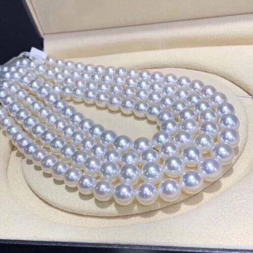 Fine Jewelry Natural Fresh Water 9-10mm White Peals Necklaces for Women Fine Pearls Necklaces