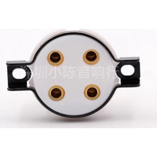 PTFE 4 Pin Electronic Valve Holder Beryllium Copper Gold Plated 4PIN Tube Socket 101D 2A3 300B EIZZ CMC