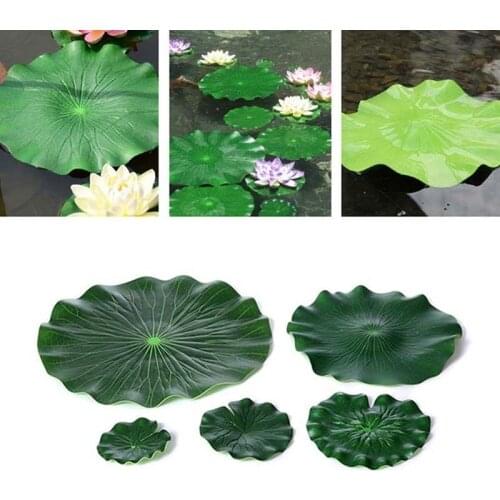 10pcs 18CM Floating Pool Decoration Water Decorative Aquarium Fish Pond Scenery Lotus Leaf (Green)