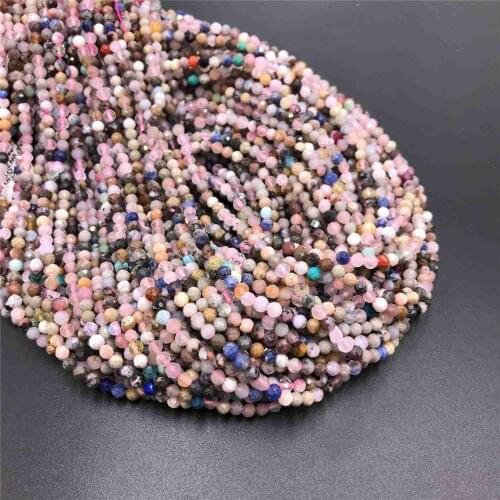 2 3 4mm Small Beads AB Tourmaline Micro Natural Multi-faceted stone beads quartz crystal round beads tiny stone beads jewelry