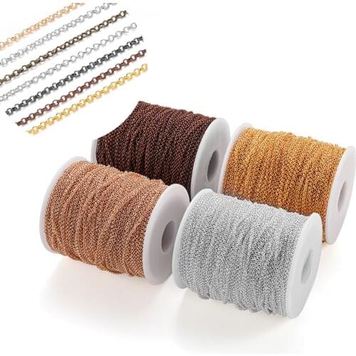 5 m/lot 2 2.5 5.8mm Gold Plated Necklace Punk O Long Chain Open Link Chains For DIY Jewelry Making Findings Supplies Handmade