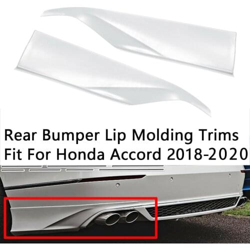 2pcs White Rear Bumper Lip Splitters Spats Aprons Both Side Molding Trims Cover Fit For Honda Accord 2018 2019 2020