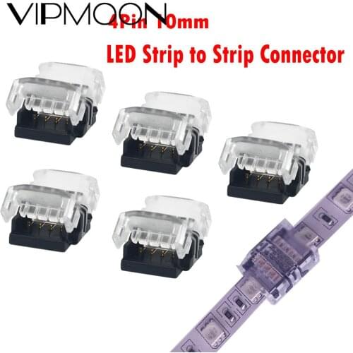 5pcs 4pin 10mm LED Strip Connector wire with no welding no twisting Quick Connector for Non-Waterproof RGB 3528 5050 LED Strip