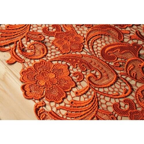 5 yards Orange Venise Lace Bridal Lace, Wedding Lace Fabric