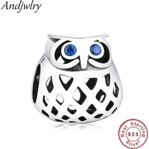 925 Sterling Silver Owl Charms Fit Original Pandora Charm Silver 925 Bracelet Beads Women Jewelry Making European DIY Berloque