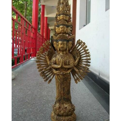 Fast shipping USPS to USA S3059 30" Tibet bronze thousand hands Arm Kwan-Yin Eleven-faced Avalokitesvara statue