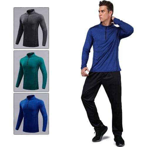 Spring and winter running long shirt mens quick-drying exercise compression sports gym workout 2021 outdoor climbing training
