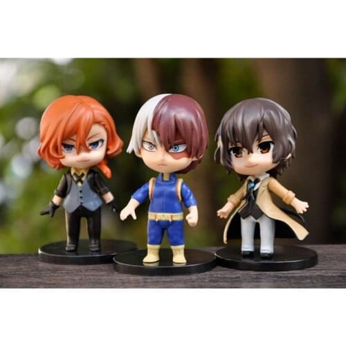 5pcs/set Japan Q version My Hero Academia Anime Action Figure Midoriya Izuku Todoroki Shoto Bakugou Katsuki Toys Figurine