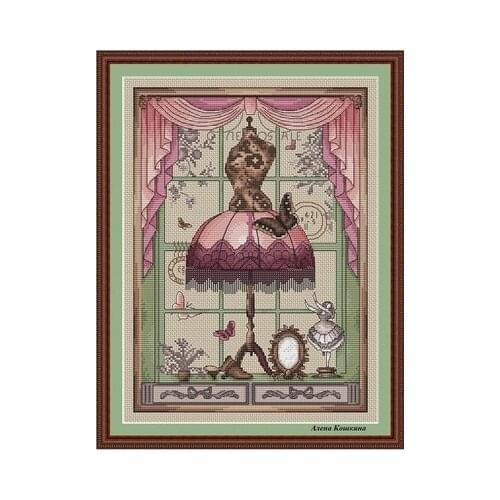 Purple Tailor Shop Counted Cross Stitch 11CT 14CT 18CT DIY Chinese Cross Stitch Kits Embroidery Needlework Sets