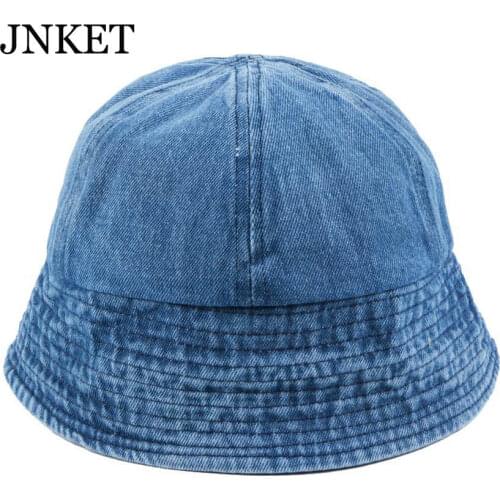 JNKET New Fashion Women Washed Fabric Fisherman Cap Denim Bucket Hat Beach Sun Hats Summer Hat Outdoor Travel Hat Foldable Cap